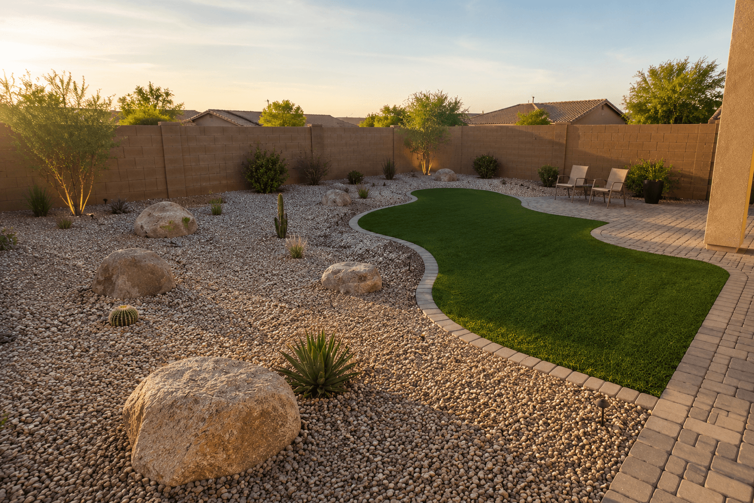 Full Yard Rock Installation — LandUp rock installation, Phoenix AZ
