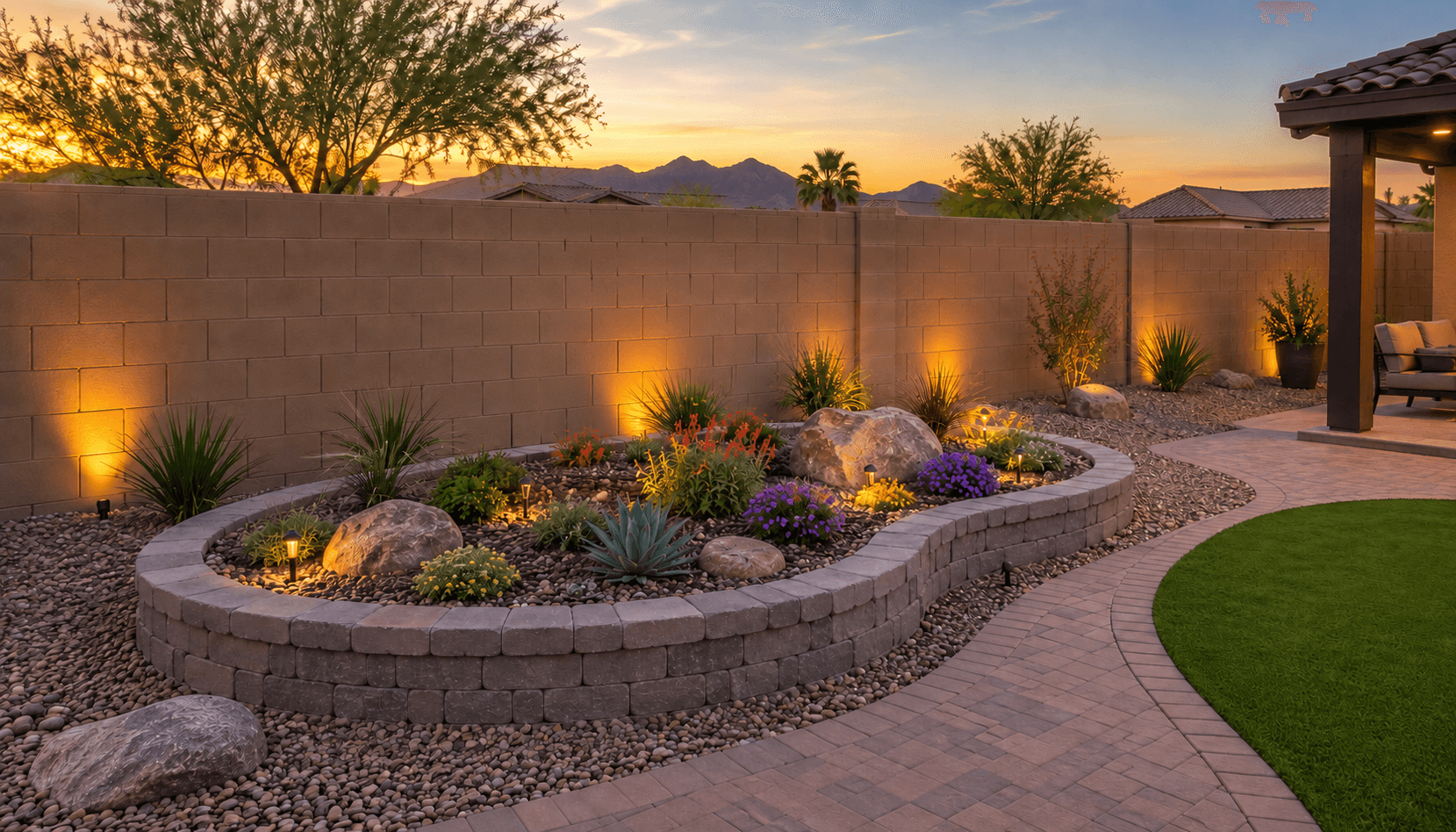 Garden Beds — LandUp rock installation, Phoenix AZ